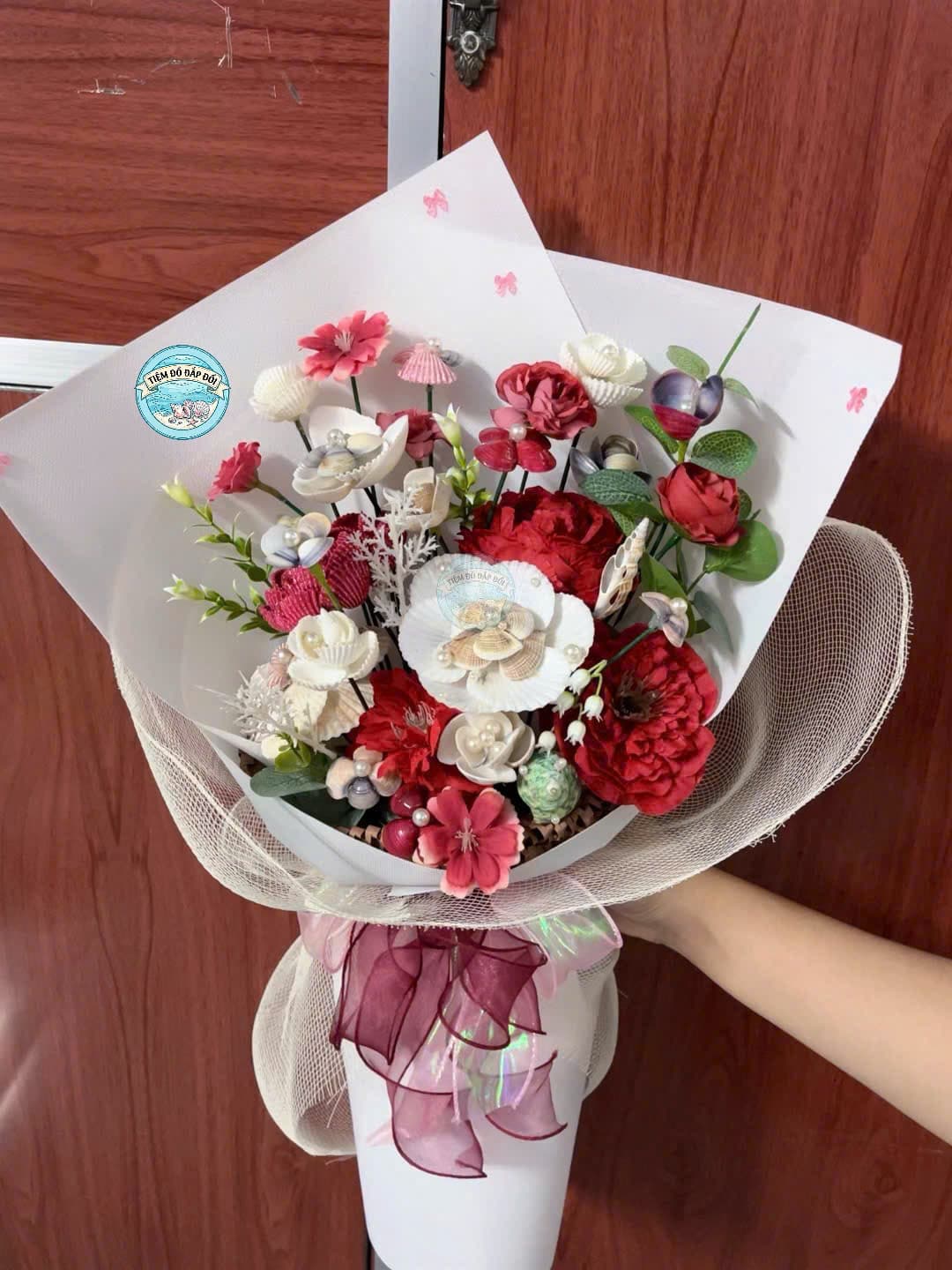Hoa Sò Mix Tone Đỏ
